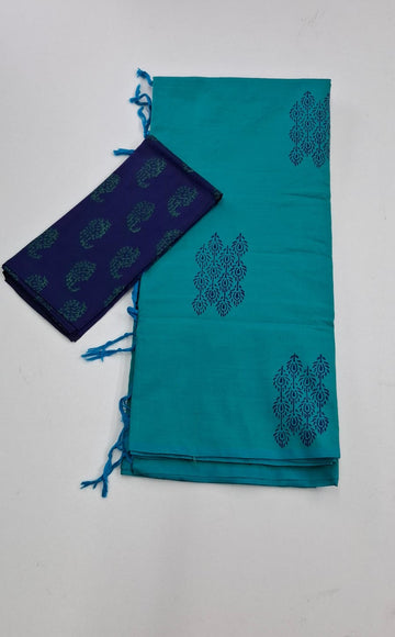 Sky Blue South Cotton Saree