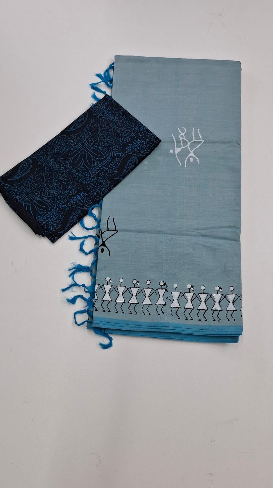 Sky Blue South Cotton Saree