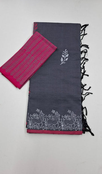 Gray South Cotton Saree