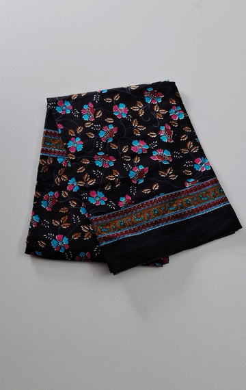 Black Mul Mul Cotton Saree