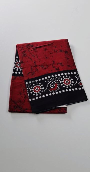 Maroon Mul Mul Cotton Saree