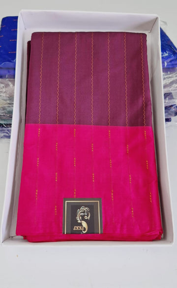 Brown With Pink Arani Silk Saree