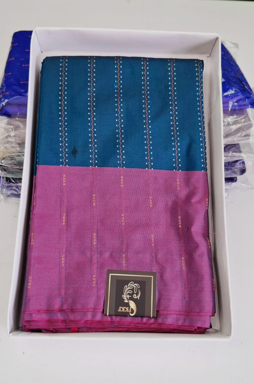Dark Green With Pink Arani Silk Saree