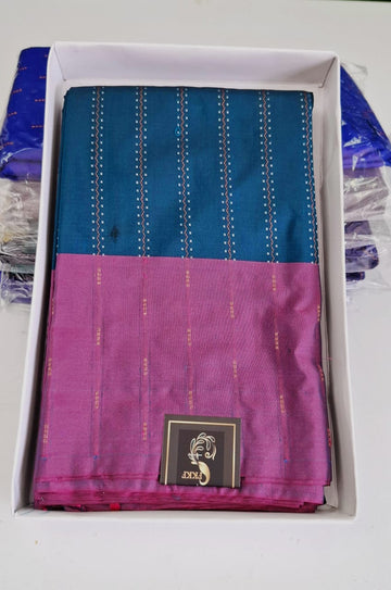 Dark Green With Pink Arani Silk Saree
