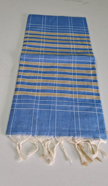 Blue Erode Cotton Saree