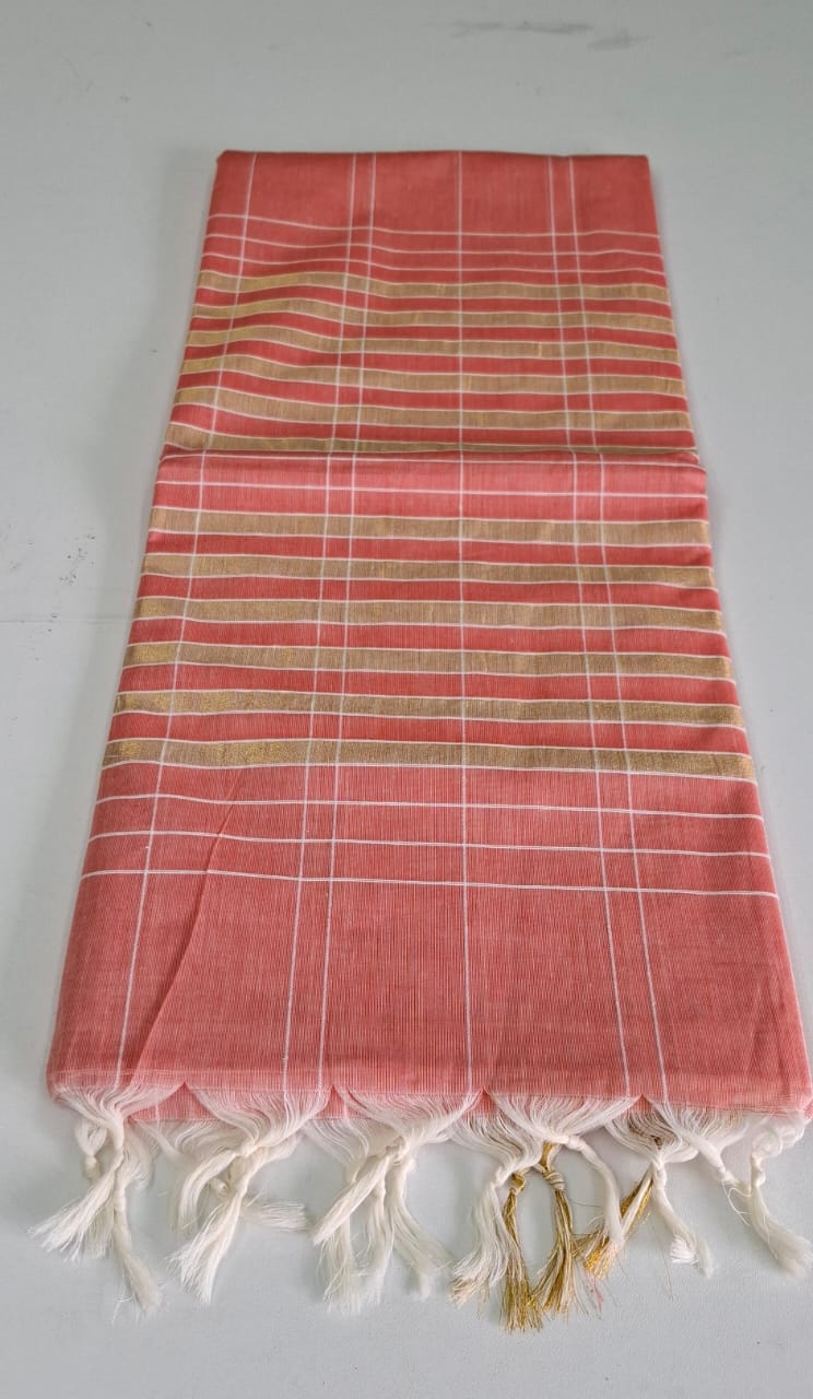 Orange Erode Cotton Saree