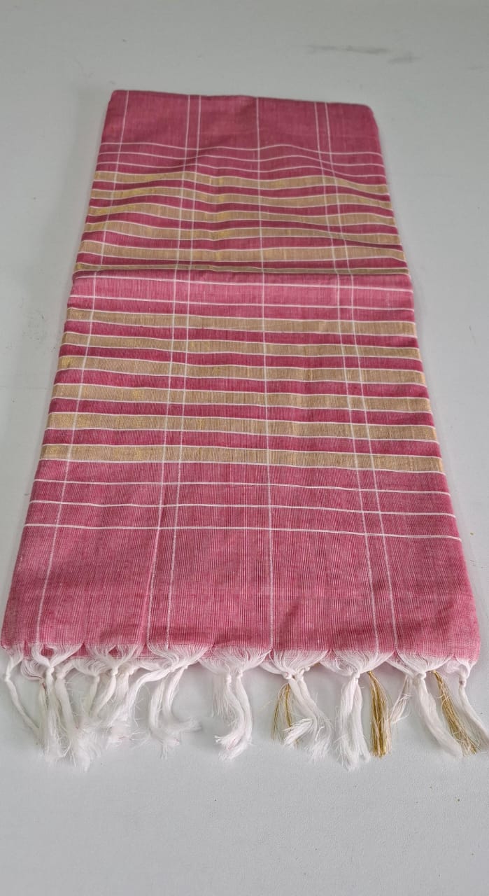 Pink Erode Cotton Saree