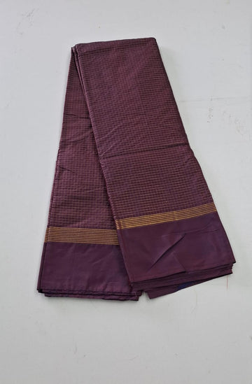 Dark Violet Small Checked Arani Silk Saree