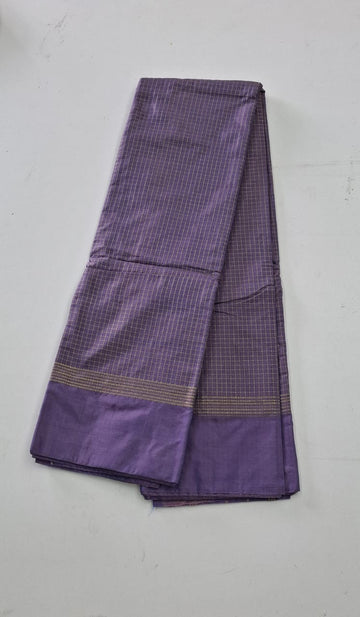 Lavender Small Checked Arani Silk Saree