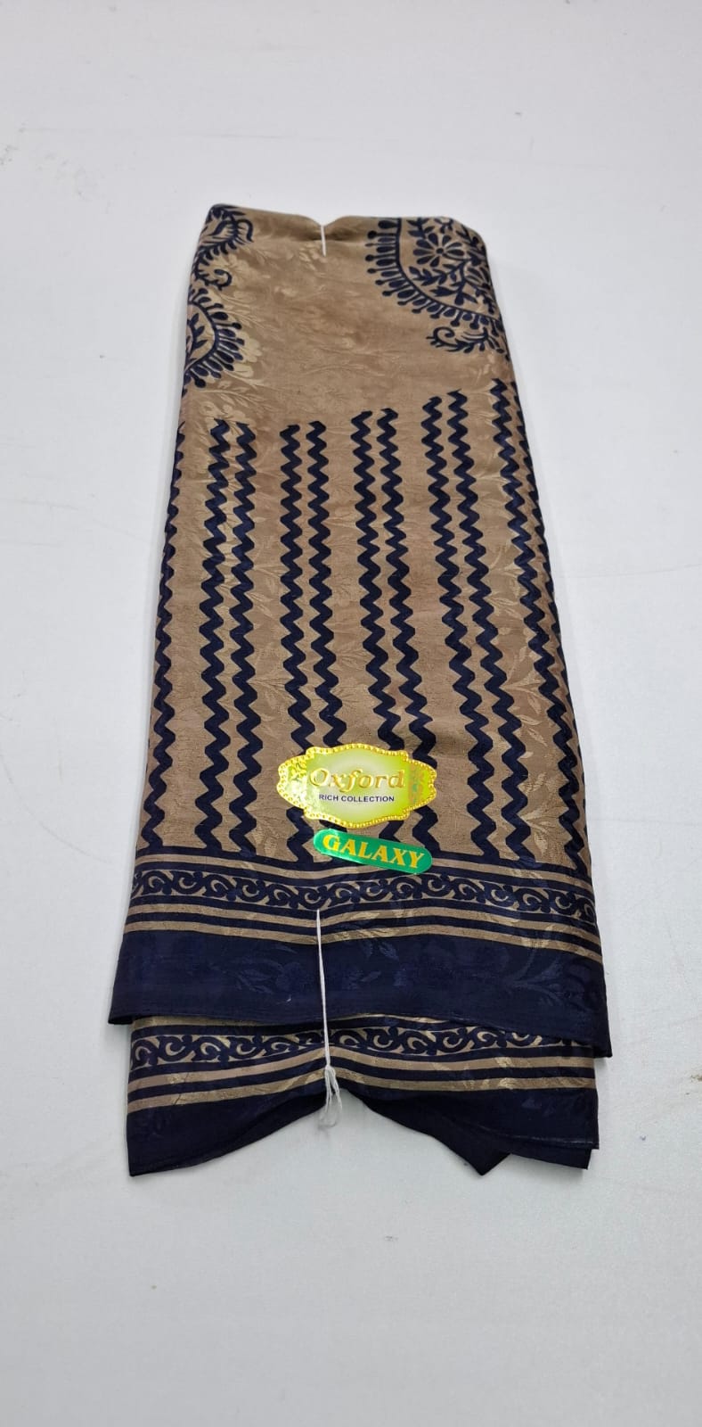 Cream With Dark Blue Punam Saree