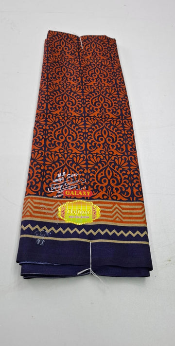 Orange With Dark Blue Punam Saree