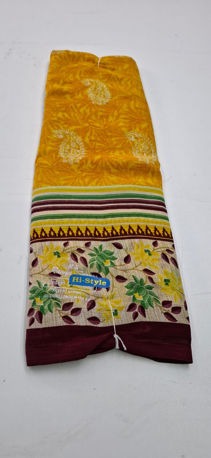 Yellow With Brown Punam Saree