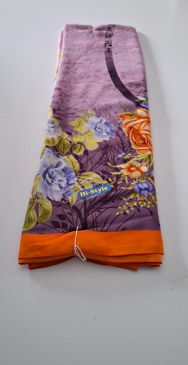 Purple With Orange Punam Saree