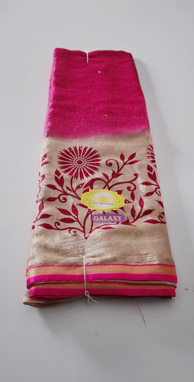 Pink With Cream Punam Saree