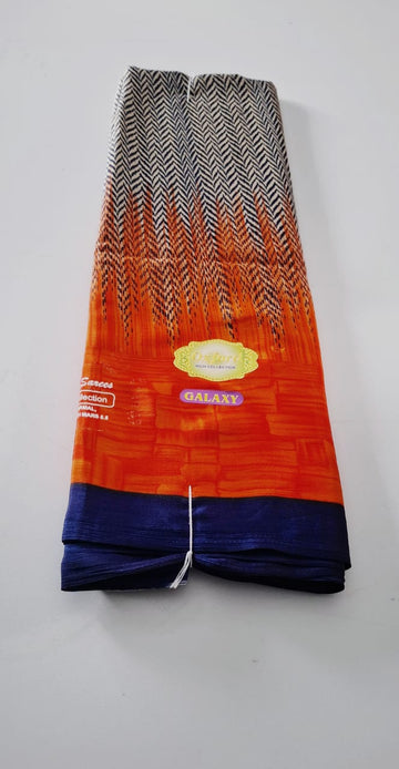 Dark Blue With Orange Punam Saree