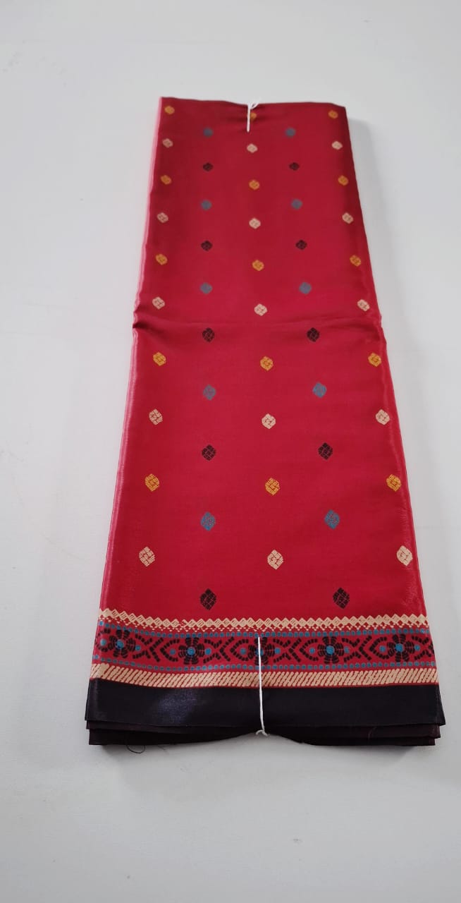 Red With Black Punam Saree