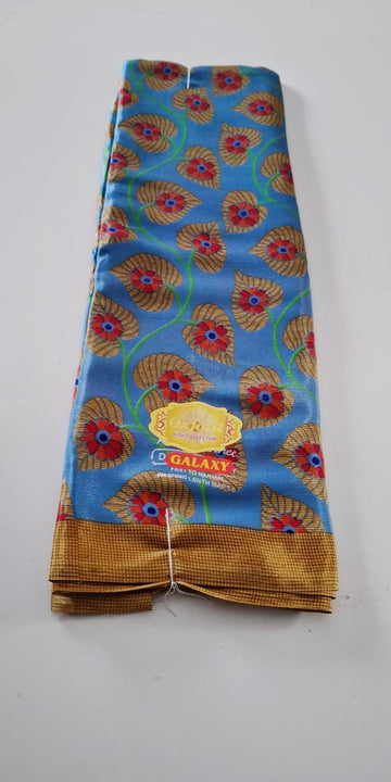 Sky Blue With Golden Colour Punam Saree