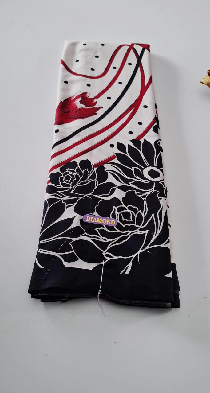 Black With White Punam Saree