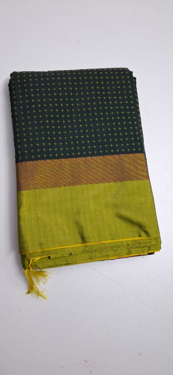 Green With Light green Arani Pluse Silk Saree