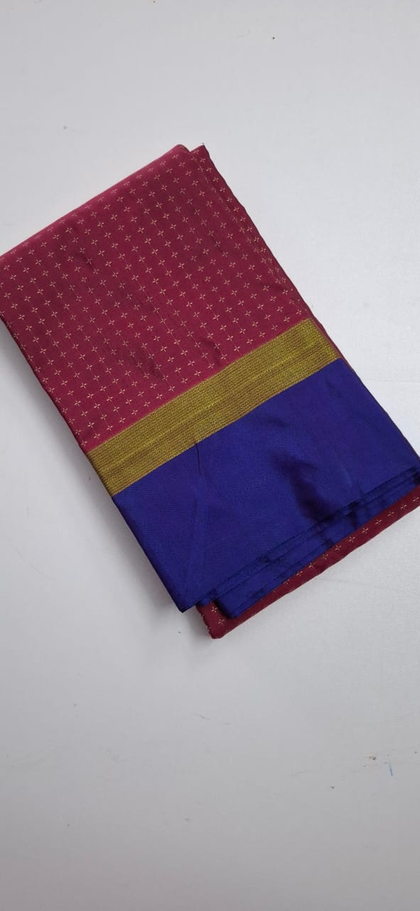 Pink With Blue Arani Pluse Silk Saree