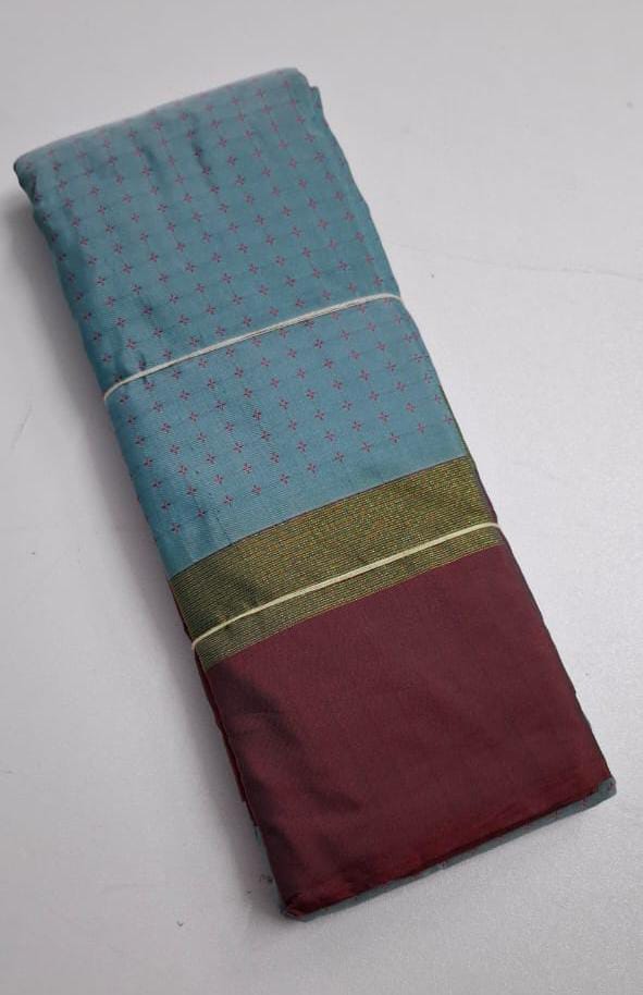Sky blue With Maroon Arani Pluse Silk Saree