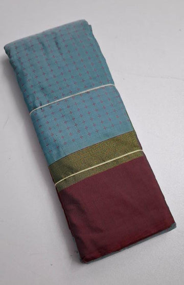 Sky blue With Maroon Arani Pluse Silk Saree