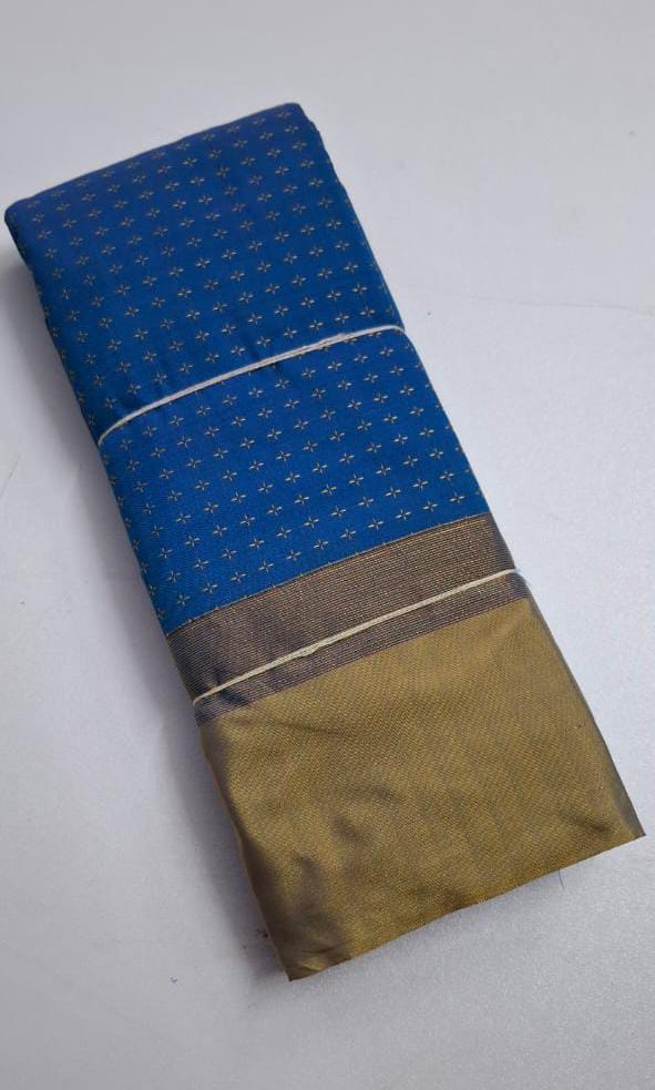 Blue With Golden Colour Arani Pluse Silk Saree