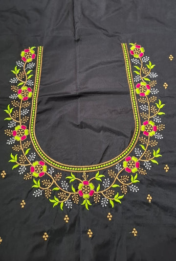 Black Embroidery Blouse Piece