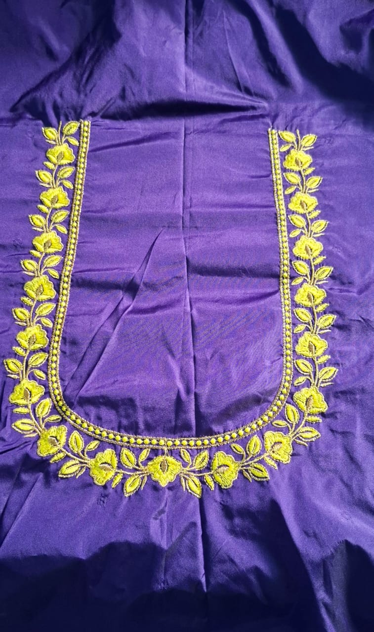 Blue Embroidery Blouse Piece