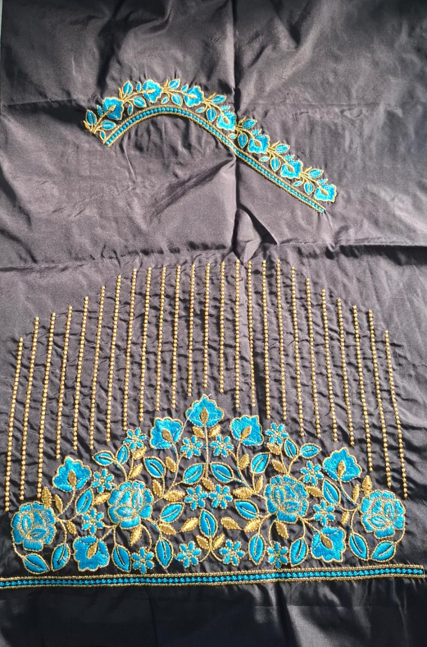 Black Embroidery Blouse Piece