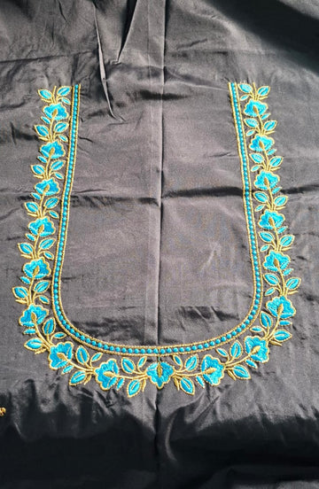 Black Embroidery Blouse Piece