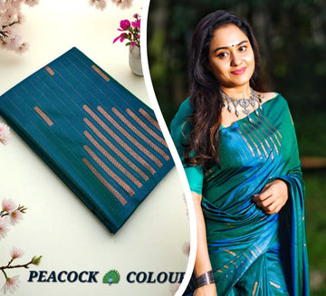PEACOCK GREEN COLOUR ARANI SILK