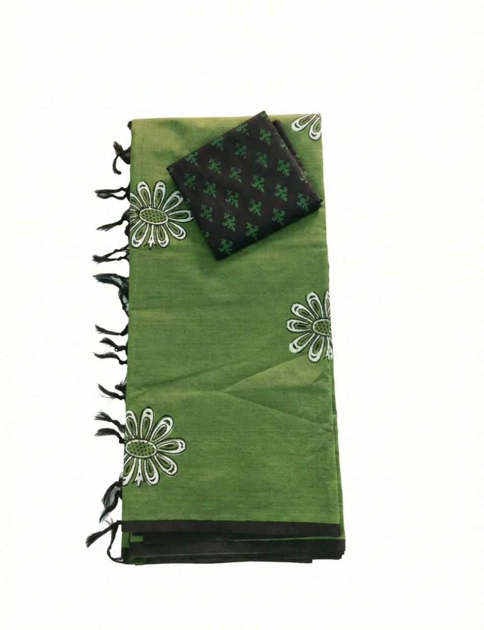 LEAF GREEN WITH BLACK SOUTH COTTON