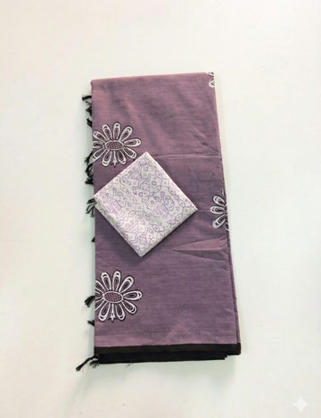 DUSKY MAUVE WITH BLACK SOUTH COTTON