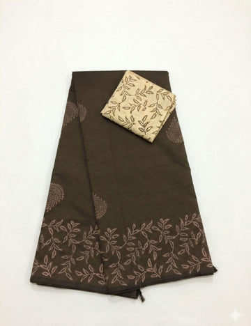 DEEP OLIVE GREEN WITH DARK BROWN SOUTH COTTON