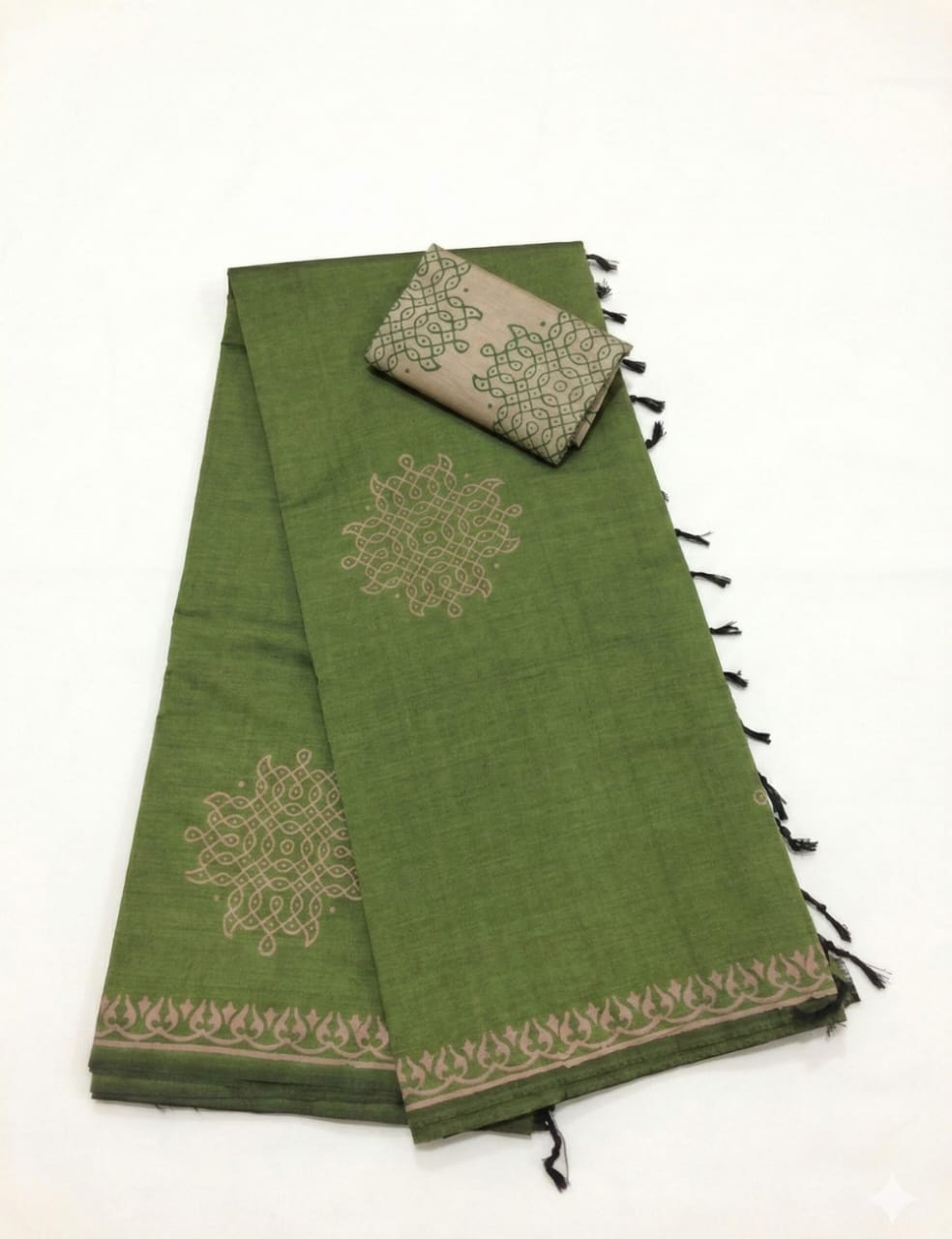 OLIVE GREEN WITH MUTED GREEN SOUTH COTTON