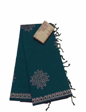 DEEP TEAL WITH RICH TEAL SOUTH COTTON