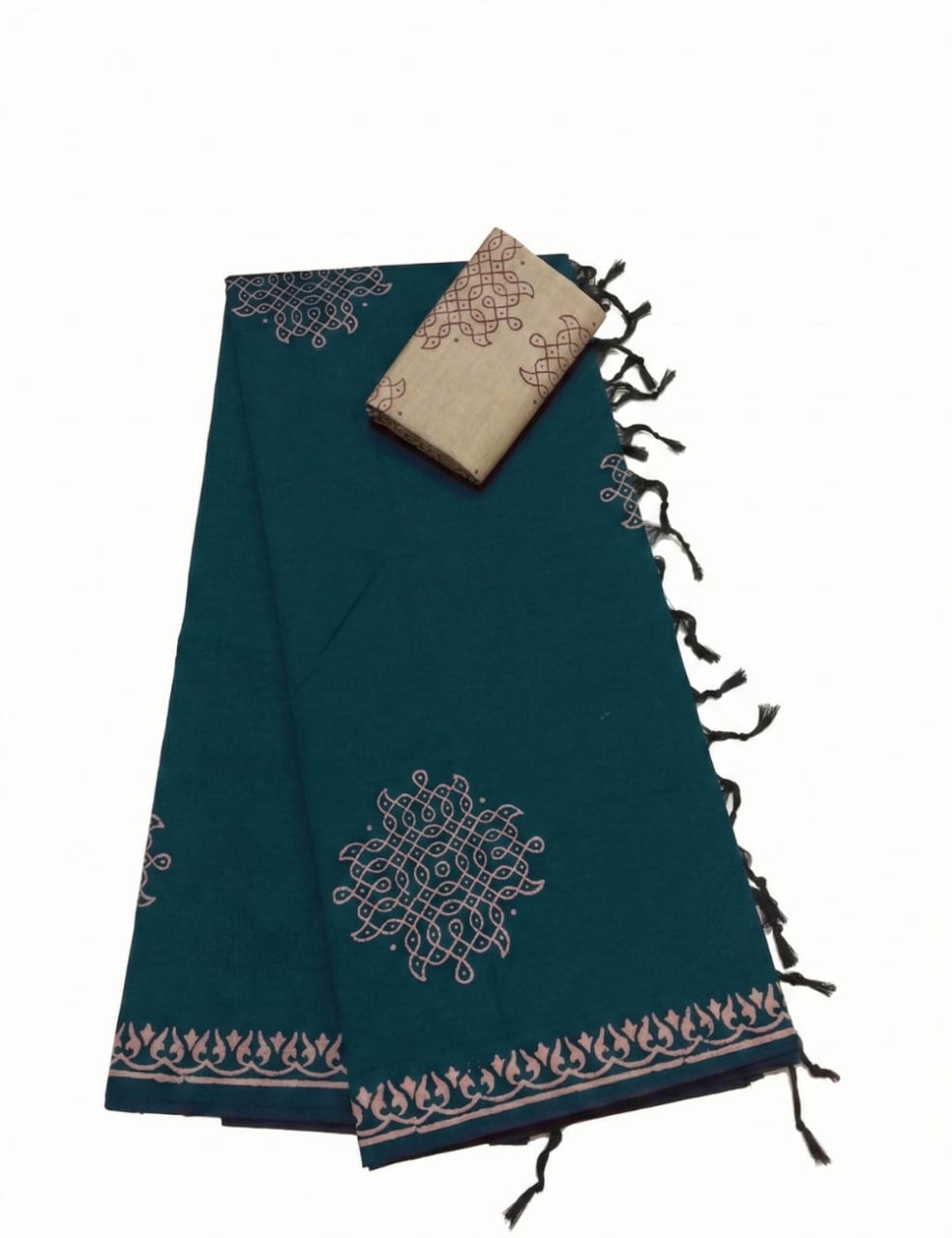 DEEP TEAL WITH RICH TEAL SOUTH COTTON