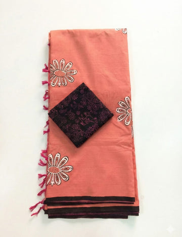 SOFT ORANGE WITH BLACK SOUTH COTTON