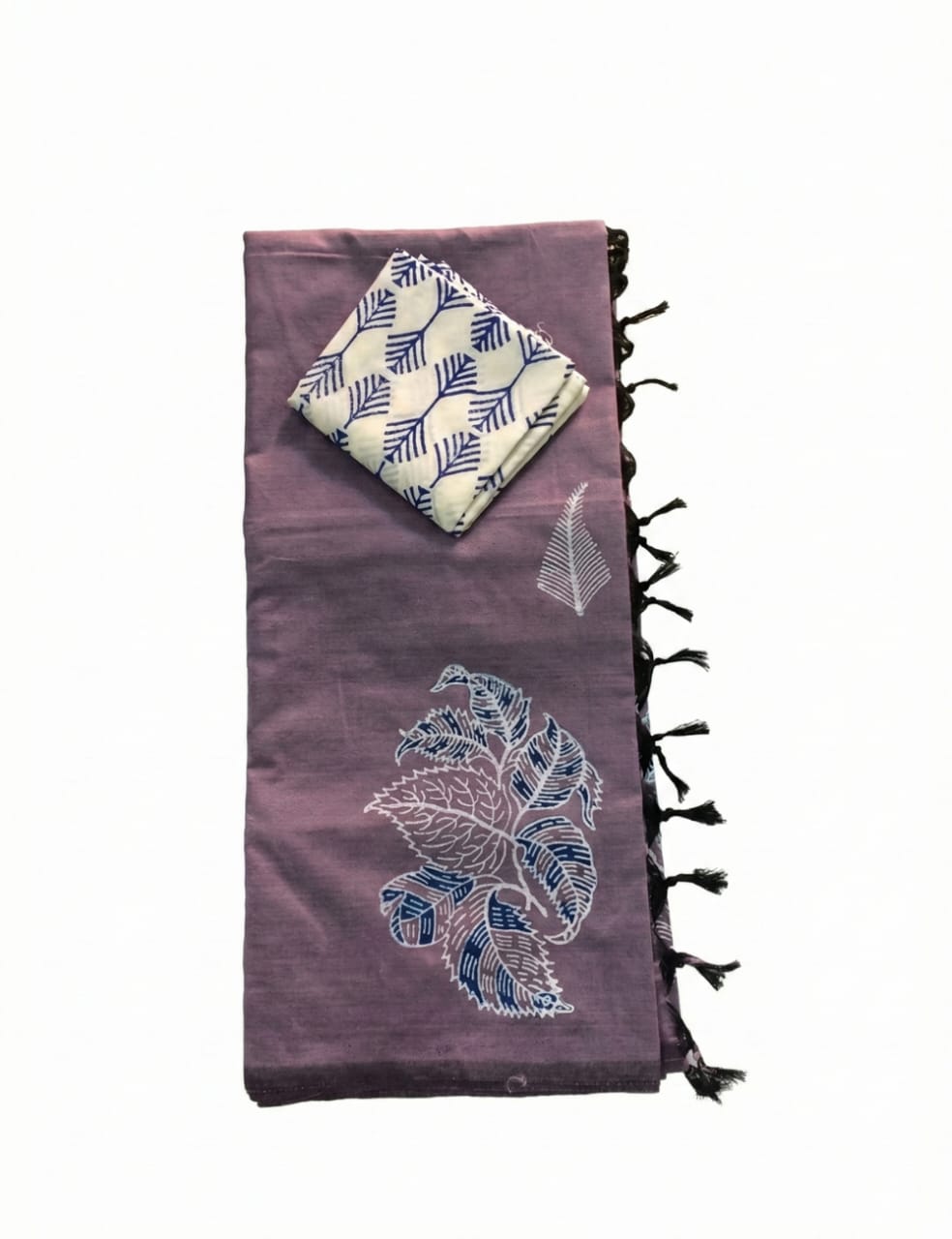 SOFT PURPLE WITH DUSTY MAUVE SOUTH COTTON SAREE