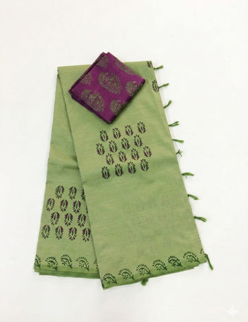 OLIVE GREEN WITH PURPLE SOUTH COTTON