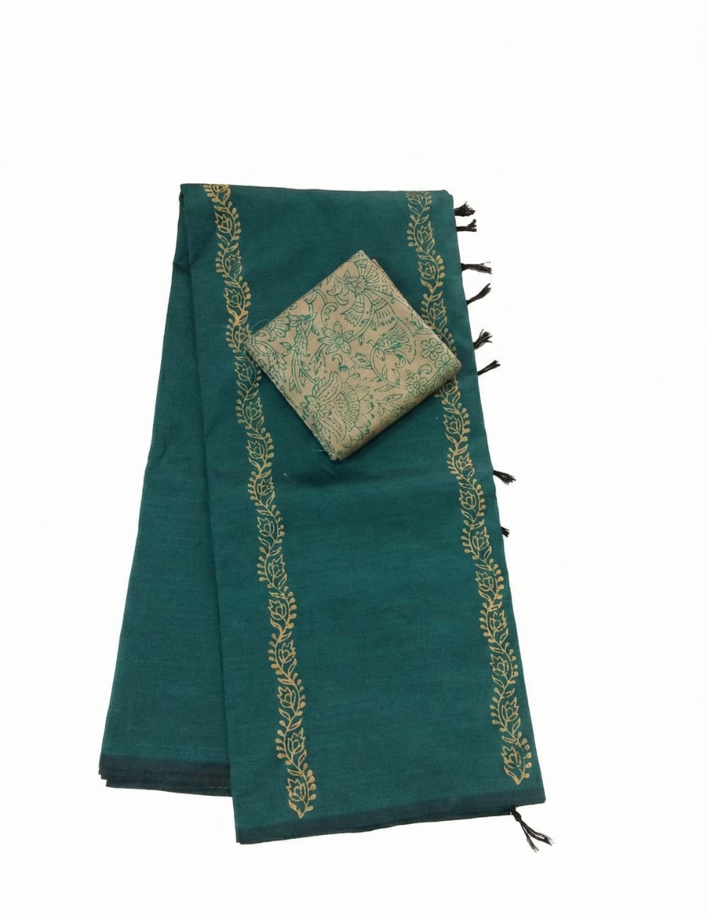 DEEP GREEN WITH BEIGE SOUTH COTTON