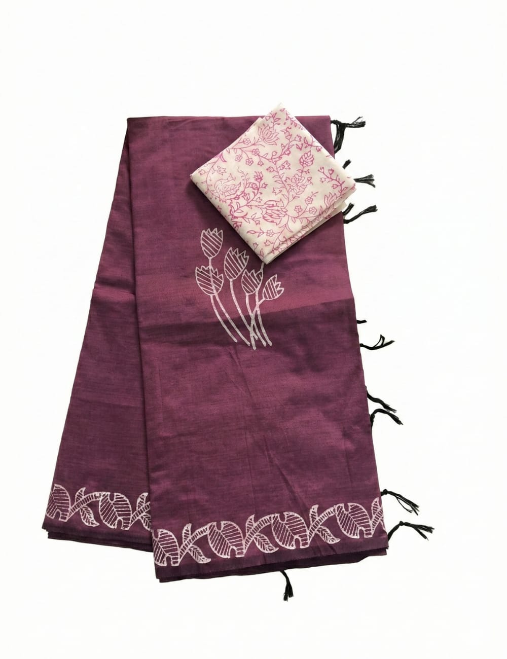 DEEP WINE PURPLE WITH BEIGE SOUTH COTTON