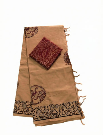 LIGHT BROWN WITH DARK BROWN SOUTH COTTON