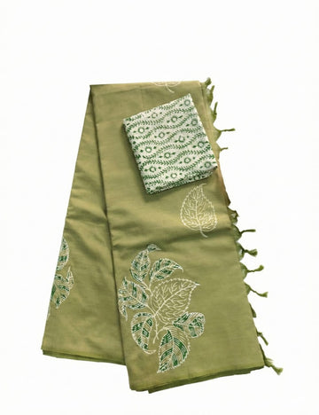 OLIVE GREEN WITH BEIGE SOUTH COTTON