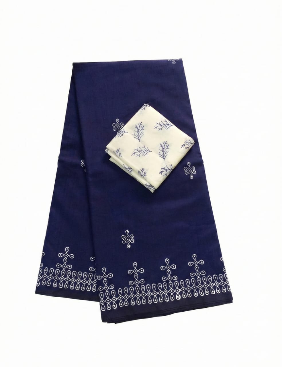 NAVY BLUE WITH BEIGE SOUTH COTTON