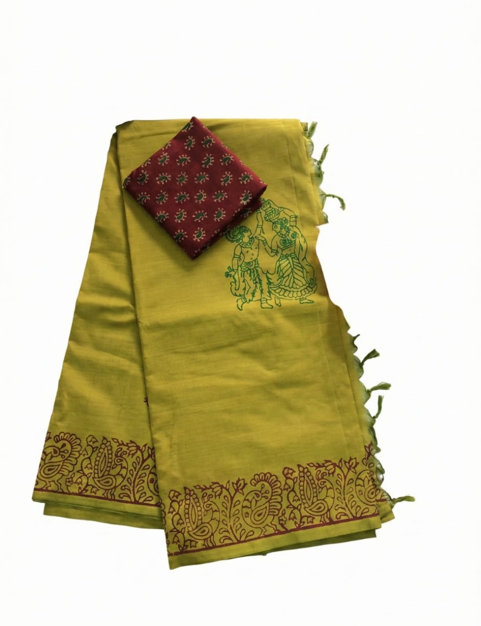 MUSTARD YELLOW WITH BROWN SOUTH COTTON