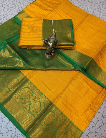 GOLDEN YELLOW WITH GREEN TRADITIONAL BUTTAS