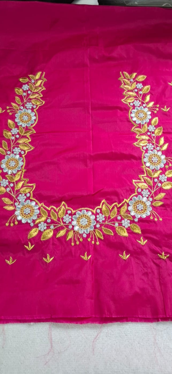 MAGENTA COLOR SILK COTTON BLOUSE PIECE