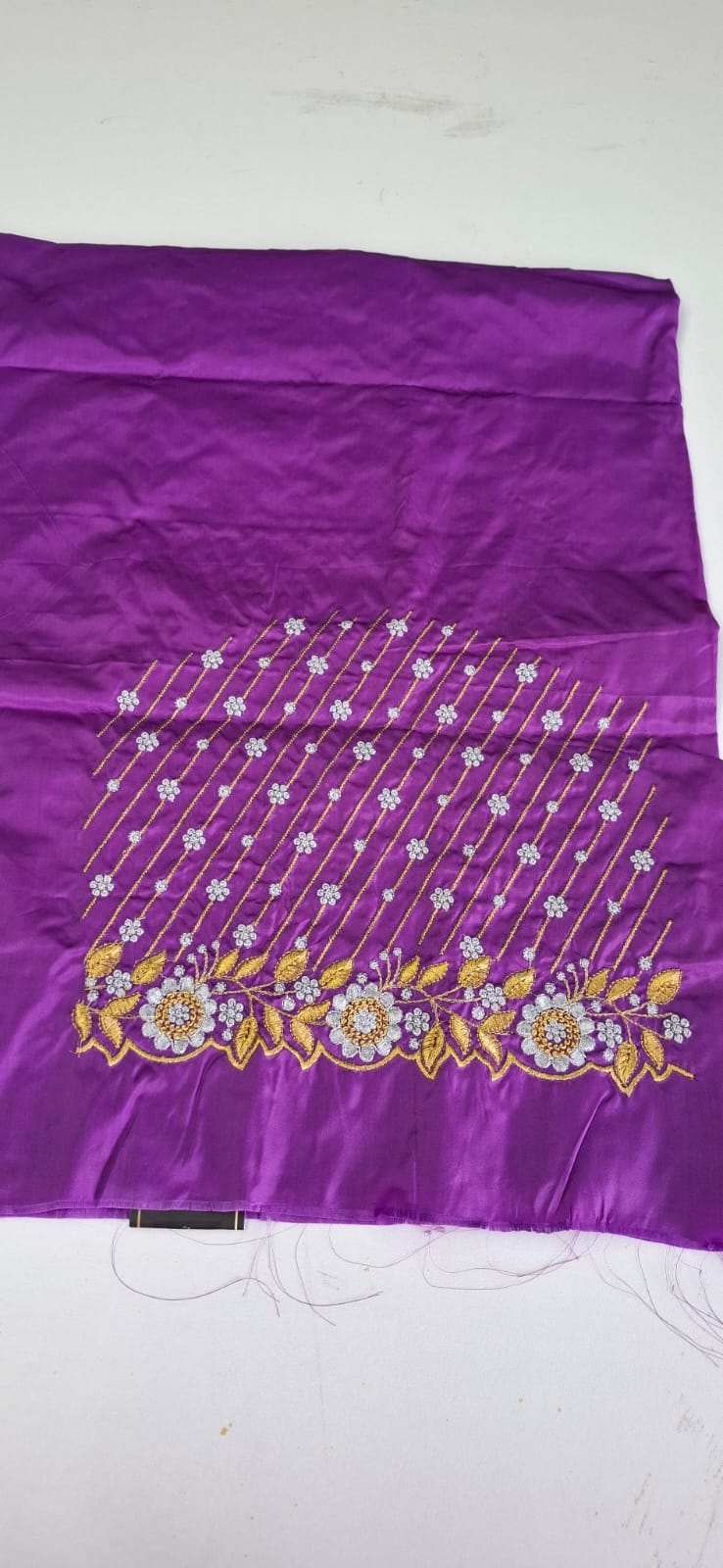 VIOLET COLOR SILK COTTON BLOUSE PIECE